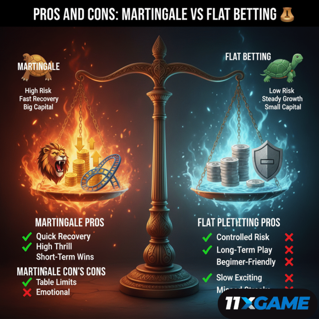Pros and Cons: Weighing Martingale vs Flat Betting Like a Boss ⚖️