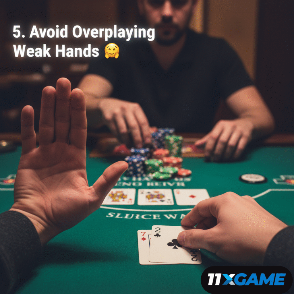 5. Avoid Overplaying Weak Hands 🙅♂️