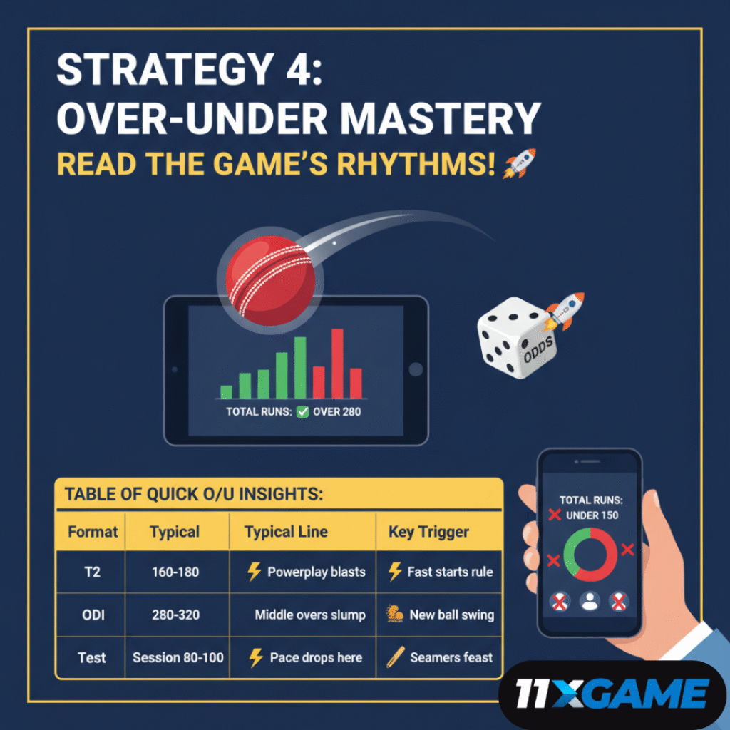 Strategy 4: Over-Under Mastery for Live Cricket Betting Strategies for Success ๐ฒ