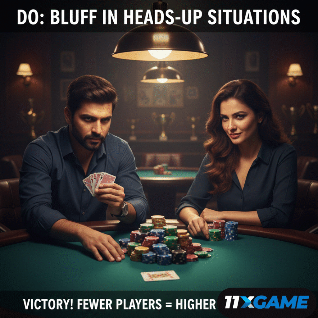 Do: Bluff in Heads-Up Situations