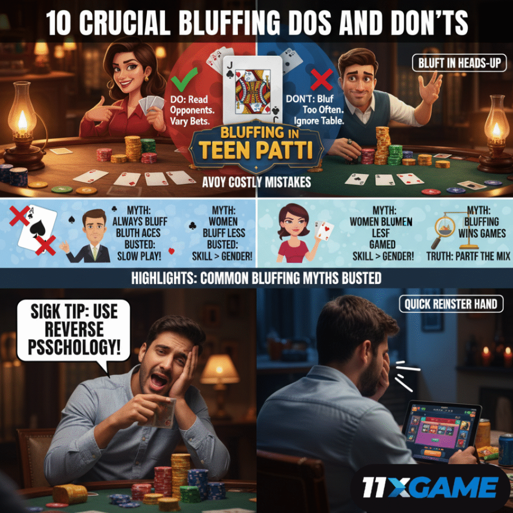 10 Crucial Bluffing in Teen Patti Dos and Don'ts to Avoid Costly Mistakes